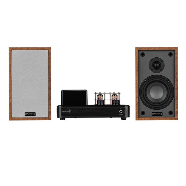 Main product image for Dayton Audio Desktop Bundle: Classic B40 Bookshelf Speakers, HTA20 Bluetooth Amplifier, Wood300-3642